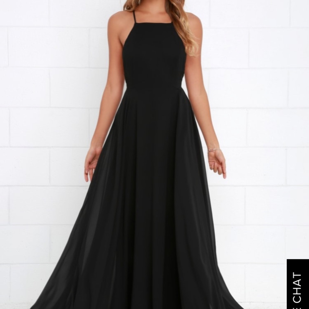Lulu’s Mythical Kind of Love Black Maxi Dress